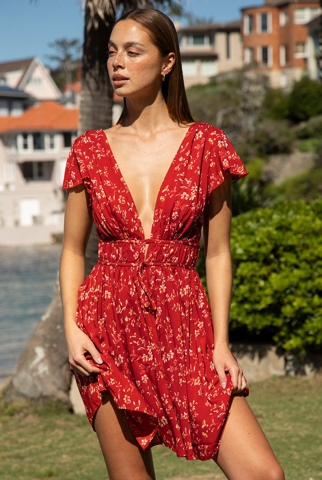 Women's Woven Cotton Cover-ups Sustainable Beach Dress - BERLOOK