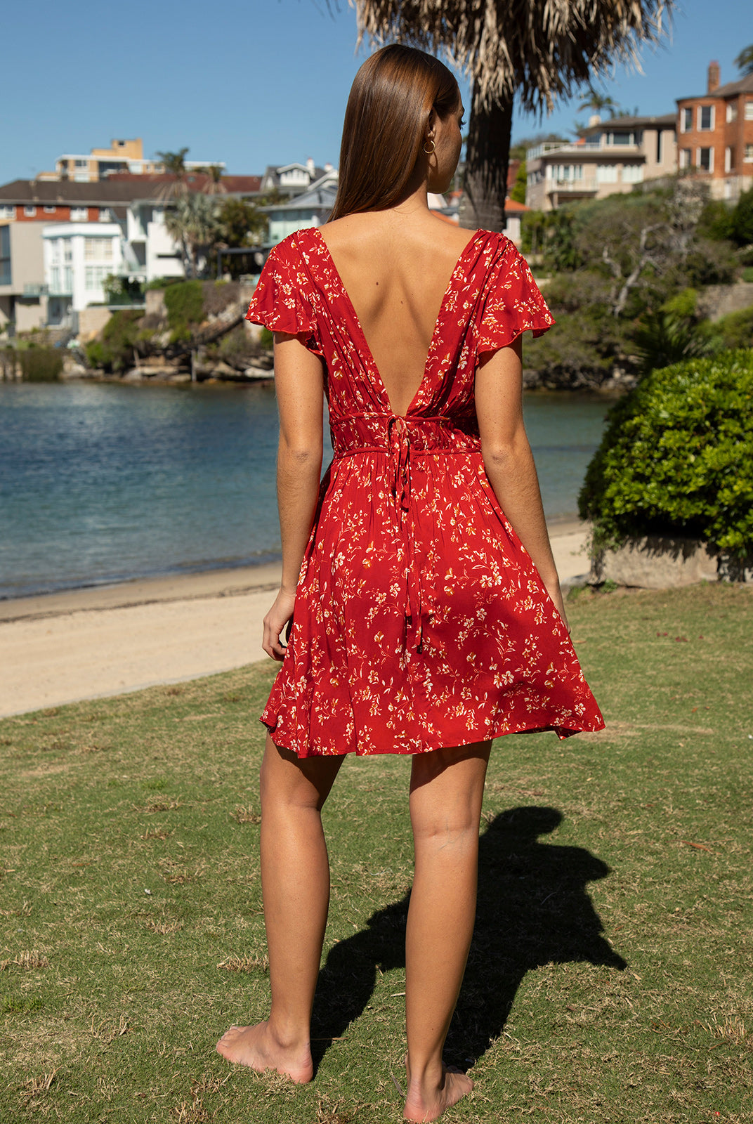 Women's Woven Cotton Cover-ups Sustainable Beach Dress - BERLOOK