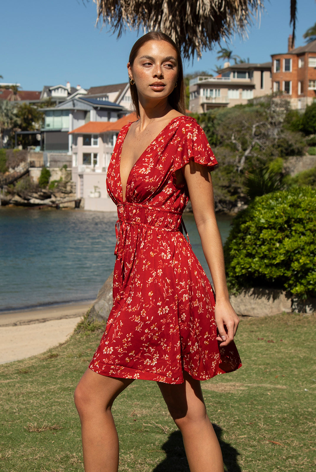 Women's Woven Cotton Cover-ups Sustainable Beach Dress - BERLOOK