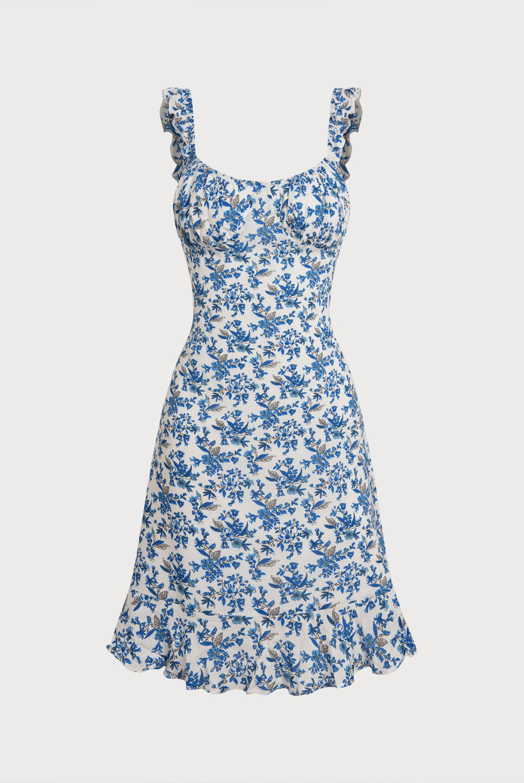 Women's Woven Cotton Printed Cover-ups Blue Sustainable Beach Dress - BERLOOK