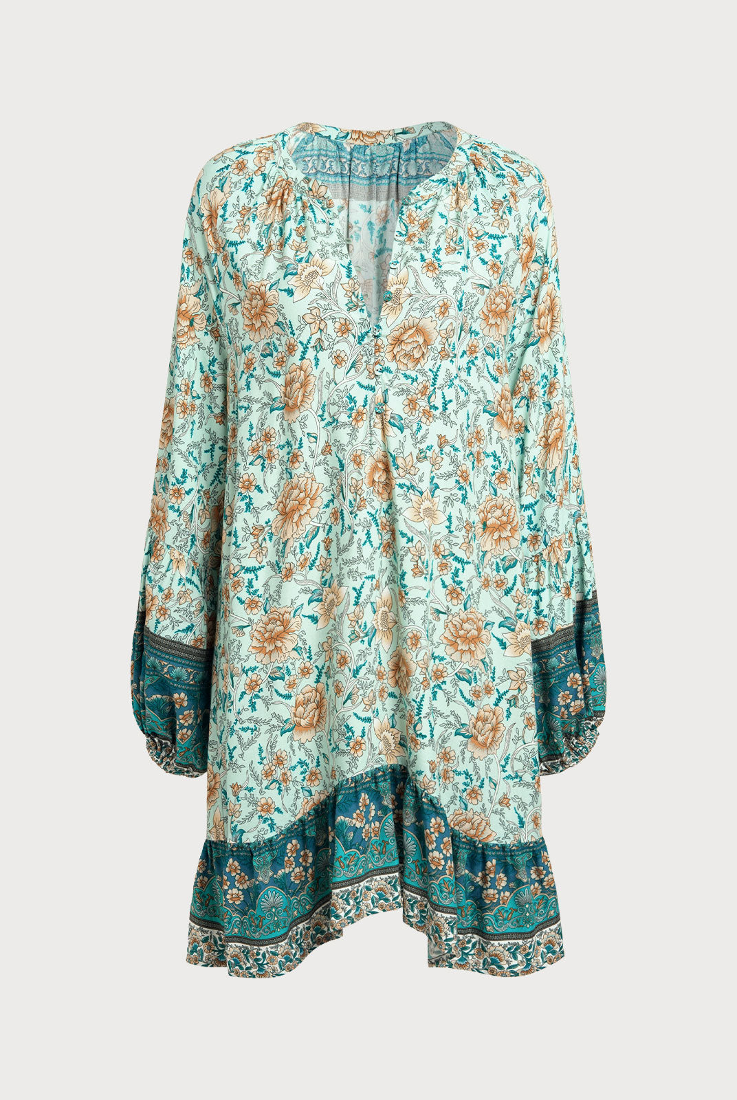 Women's Woven Cotton Printed Cover-ups Sustainable Beach Dress - BERLOOK