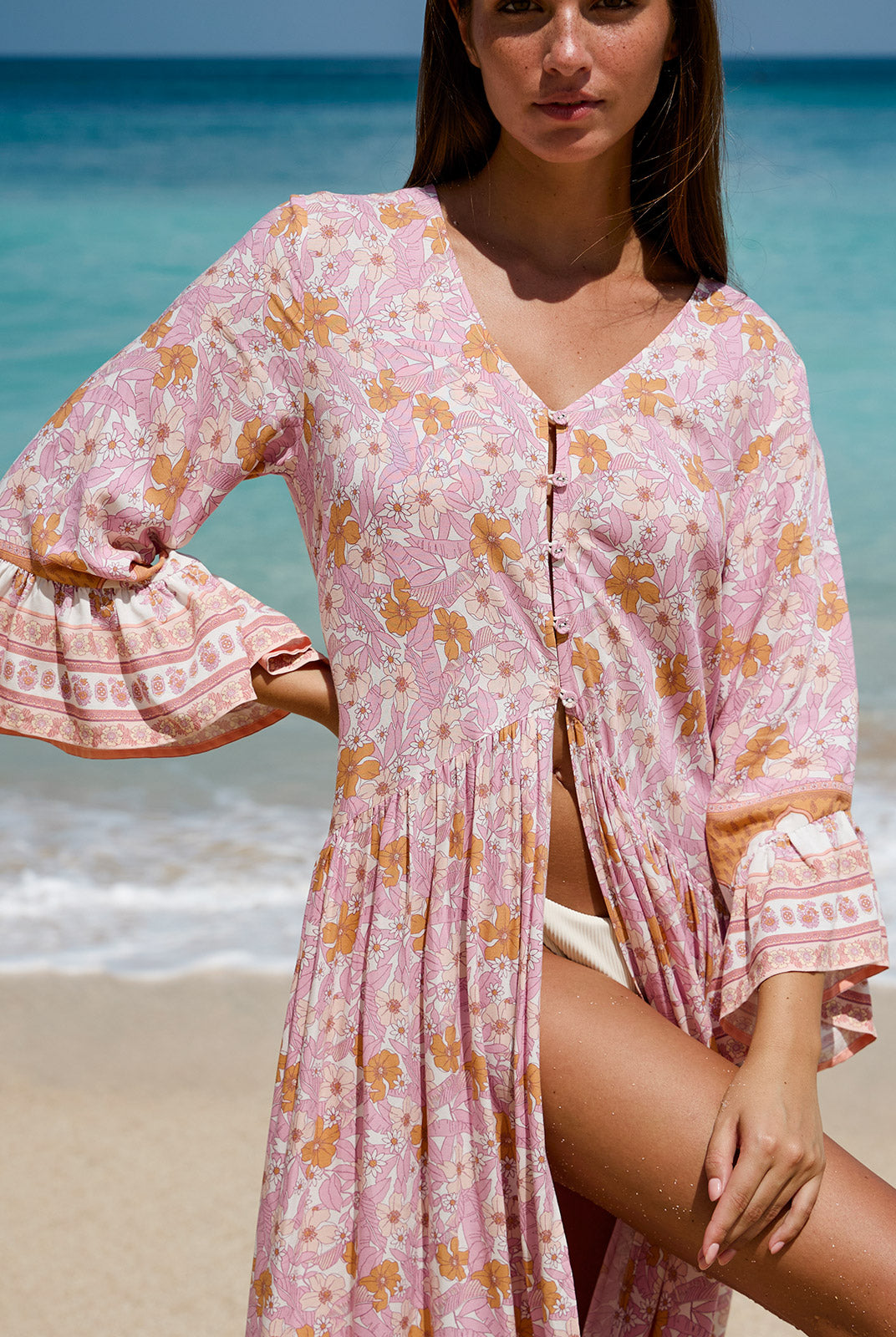 Women's Woven Cotton Printed Cover-ups Sustainable Beach Dress - BERLOOK