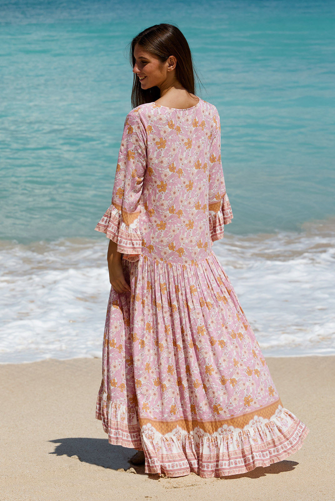 Women's Woven Cotton Printed Cover-ups Sustainable Beach Dress - BERLOOK