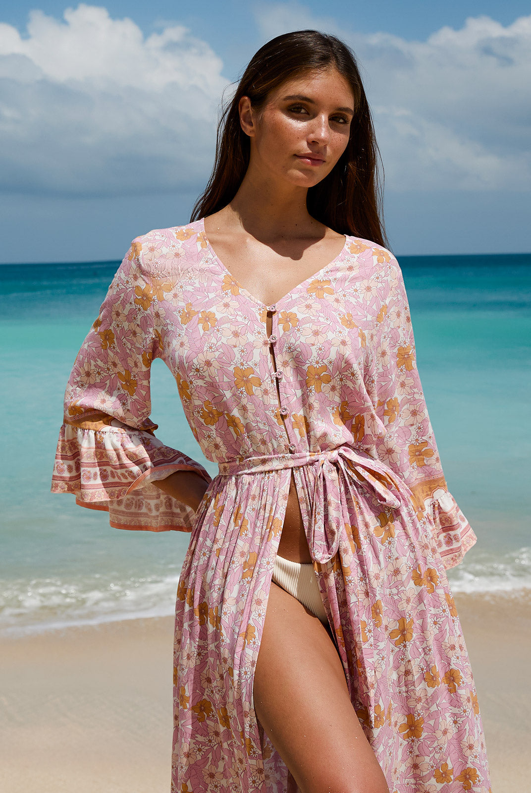 Women's Woven Cotton Printed Cover-ups Sustainable Beach Dress - BERLOOK