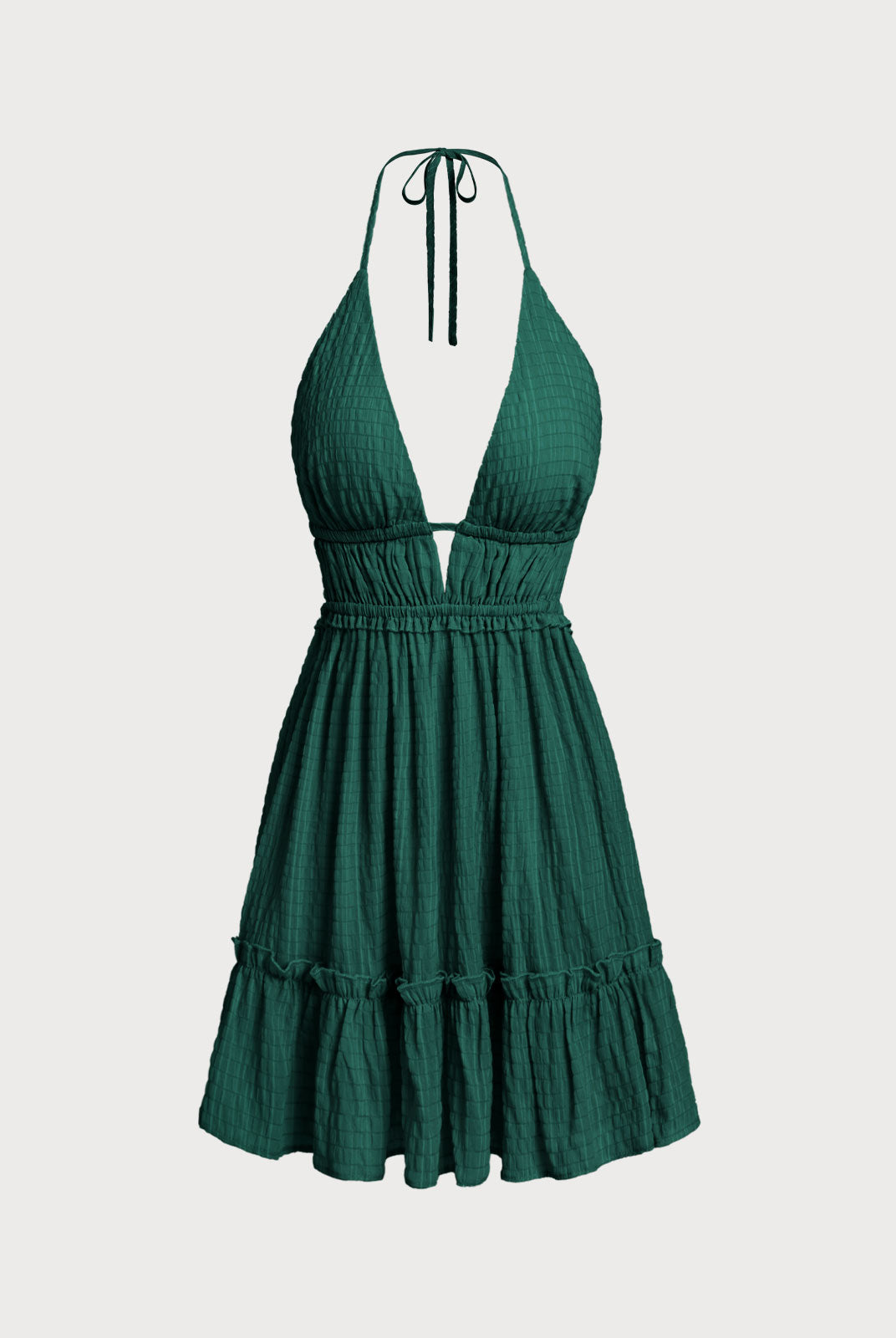 Women's Woven Polyester Cover-ups Dark Green Sustainable Beach Dress - BERLOOK