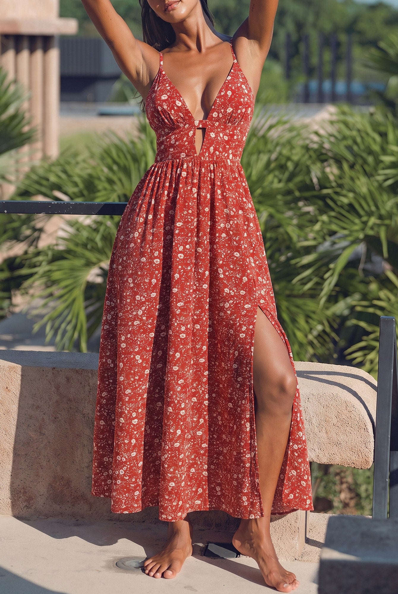 Women's Woven Polyester Cover-ups Sustainable Beach Dress - BERLOOK