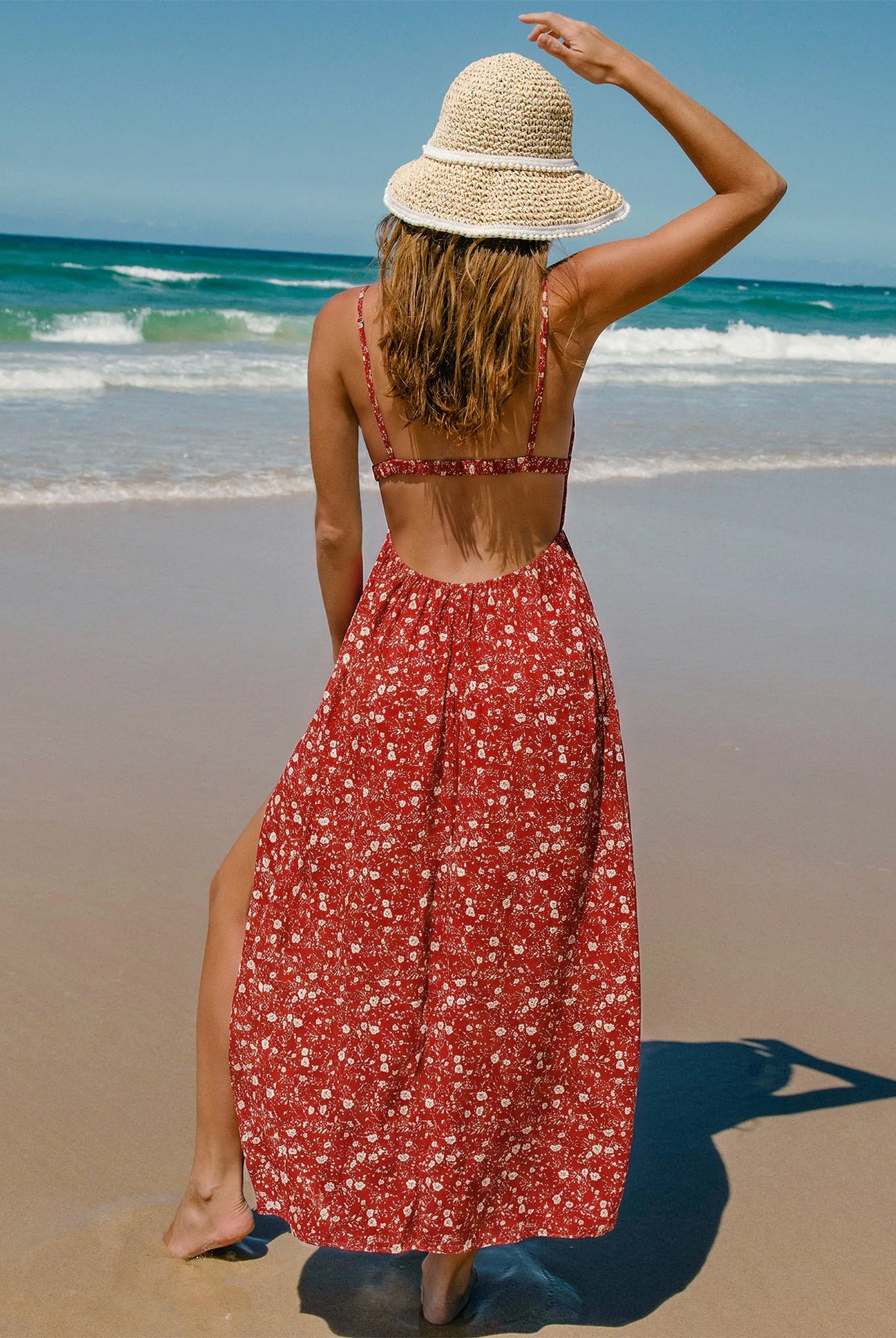 Women's Woven Polyester Cover-ups Sustainable Beach Dress - BERLOOK