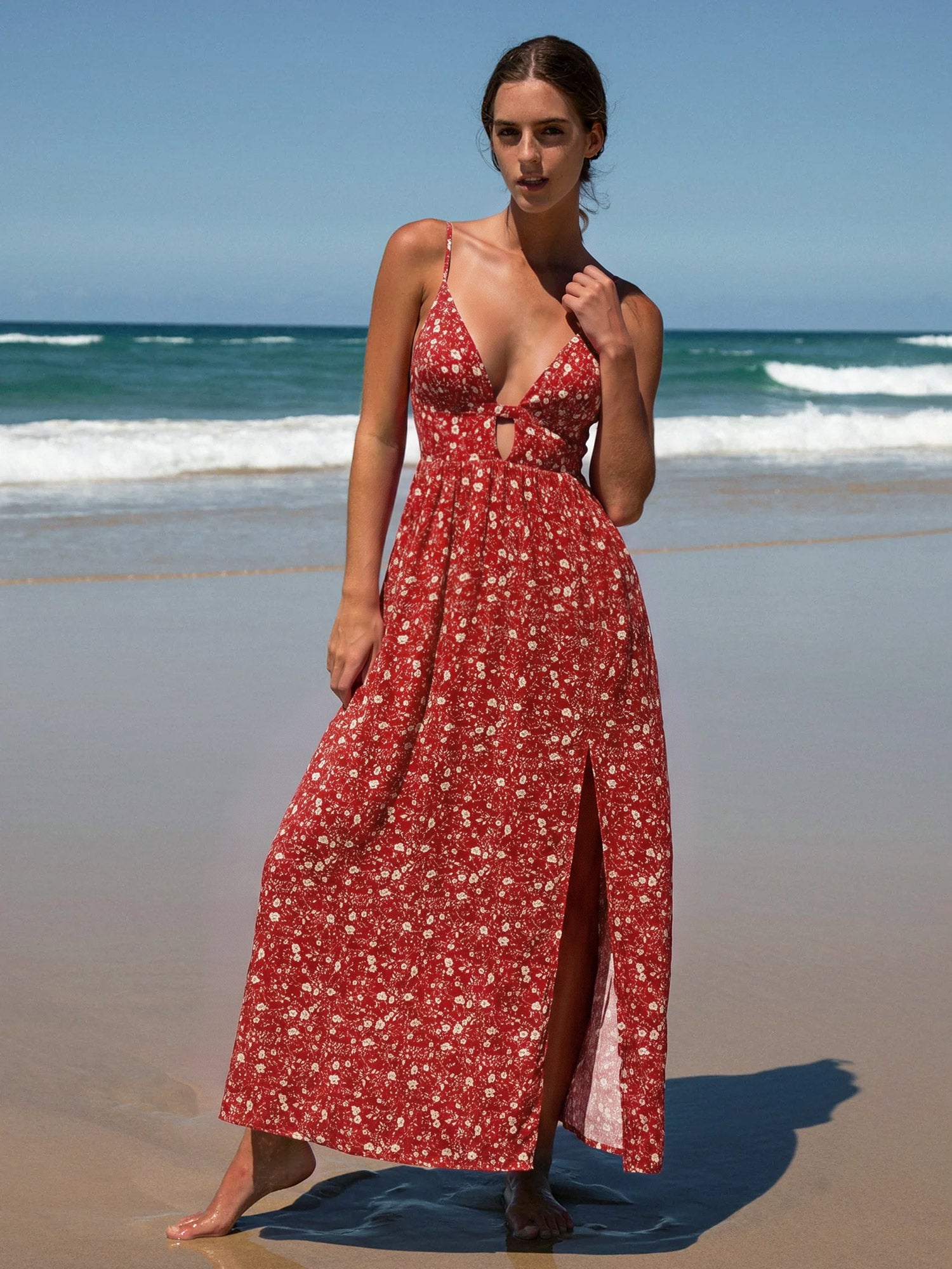 Women's Woven Polyester Cover-ups Sustainable Beach Dress - BERLOOK