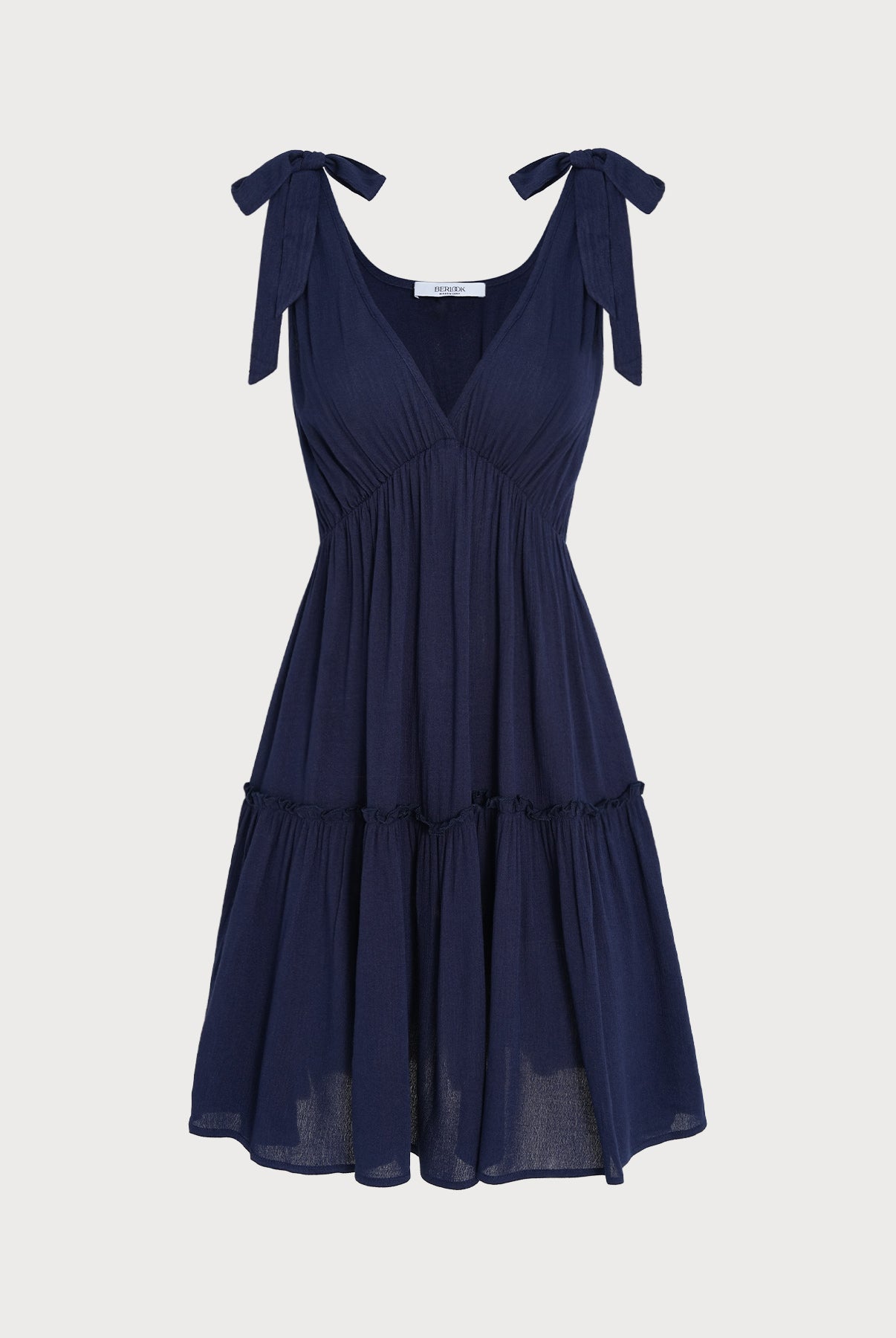 Womens Woven Beach Dress Navy Sustainable Beach Dress - BERLOOK