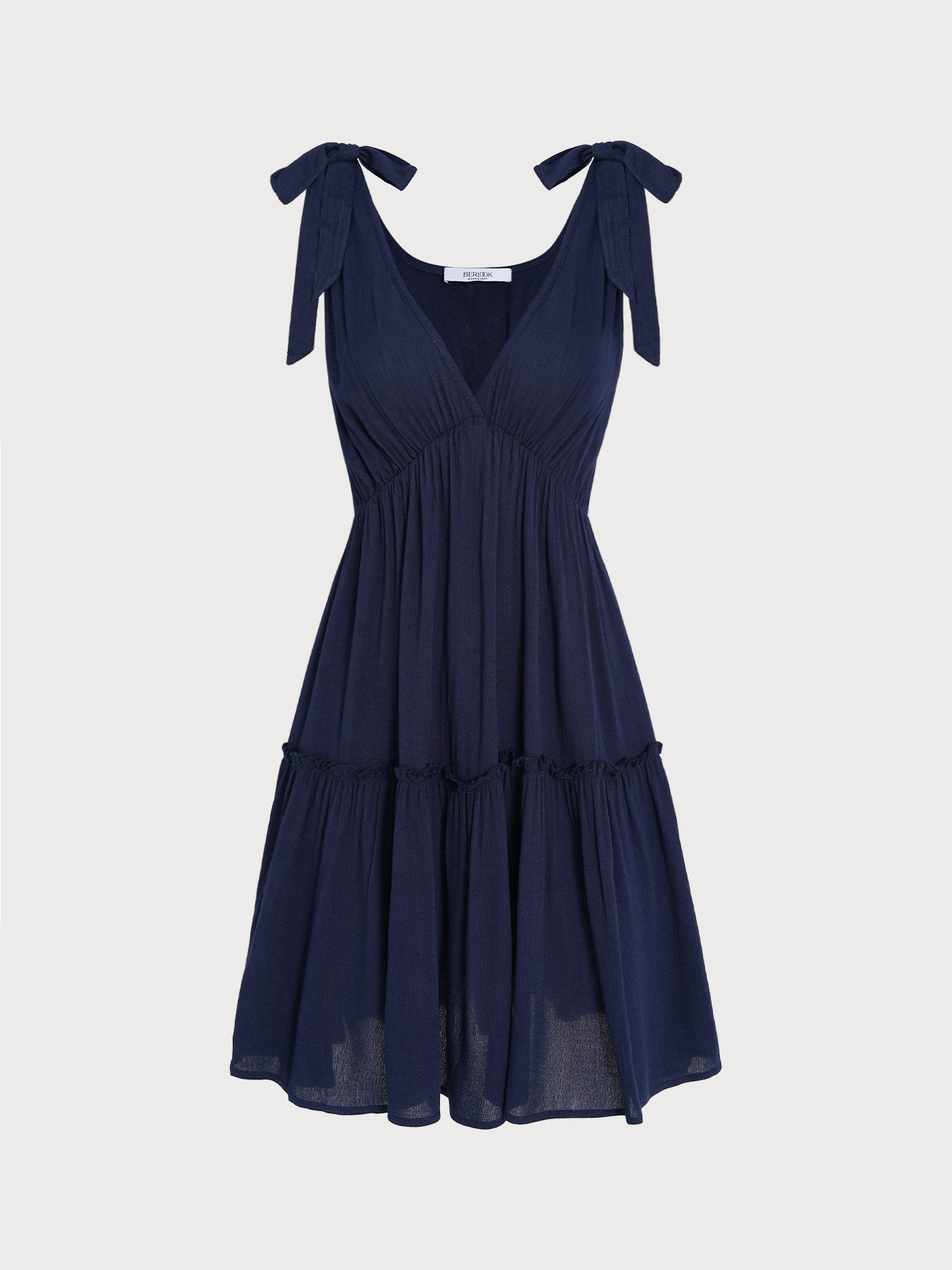 Womens Woven Beach Dress Navy Sustainable Beach Dress - BERLOOK