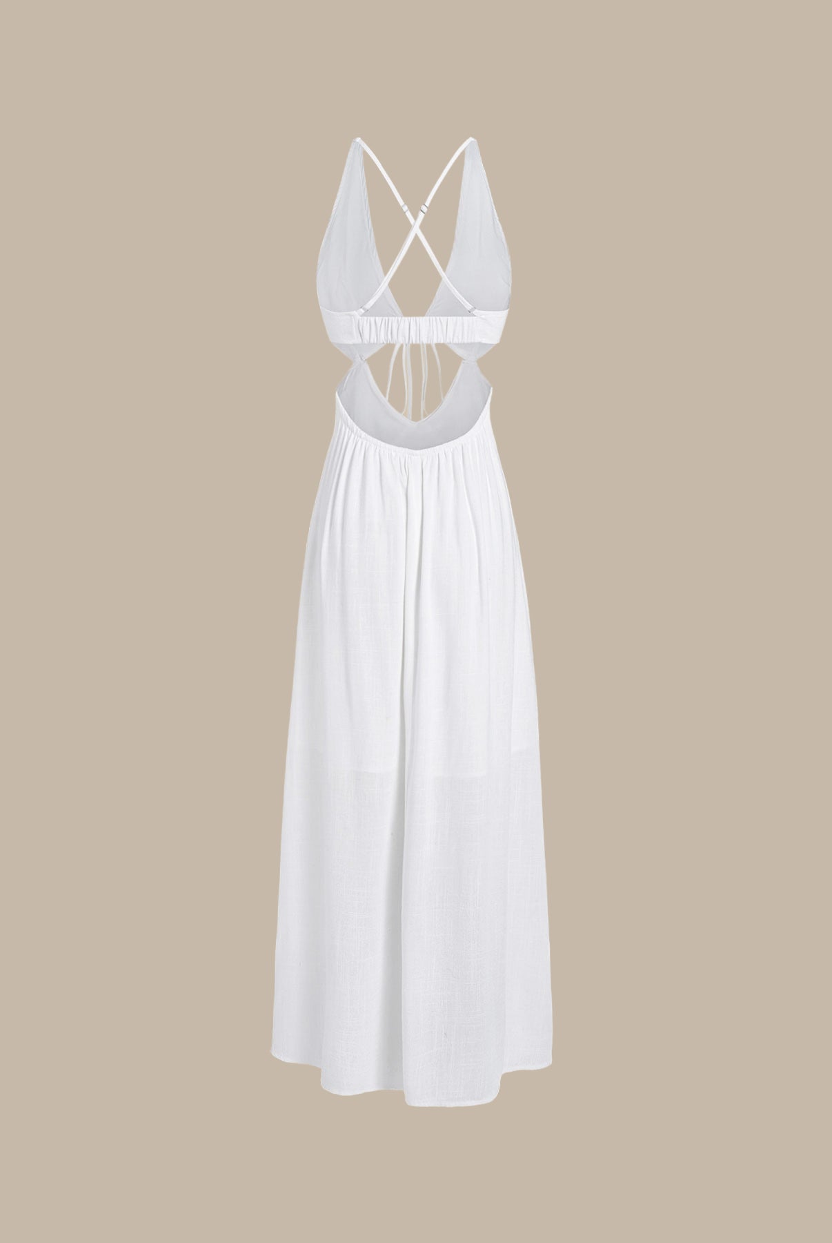 Womens Woven Linen Blended Cover ups Sustainable Beach Dress - BERLOOK