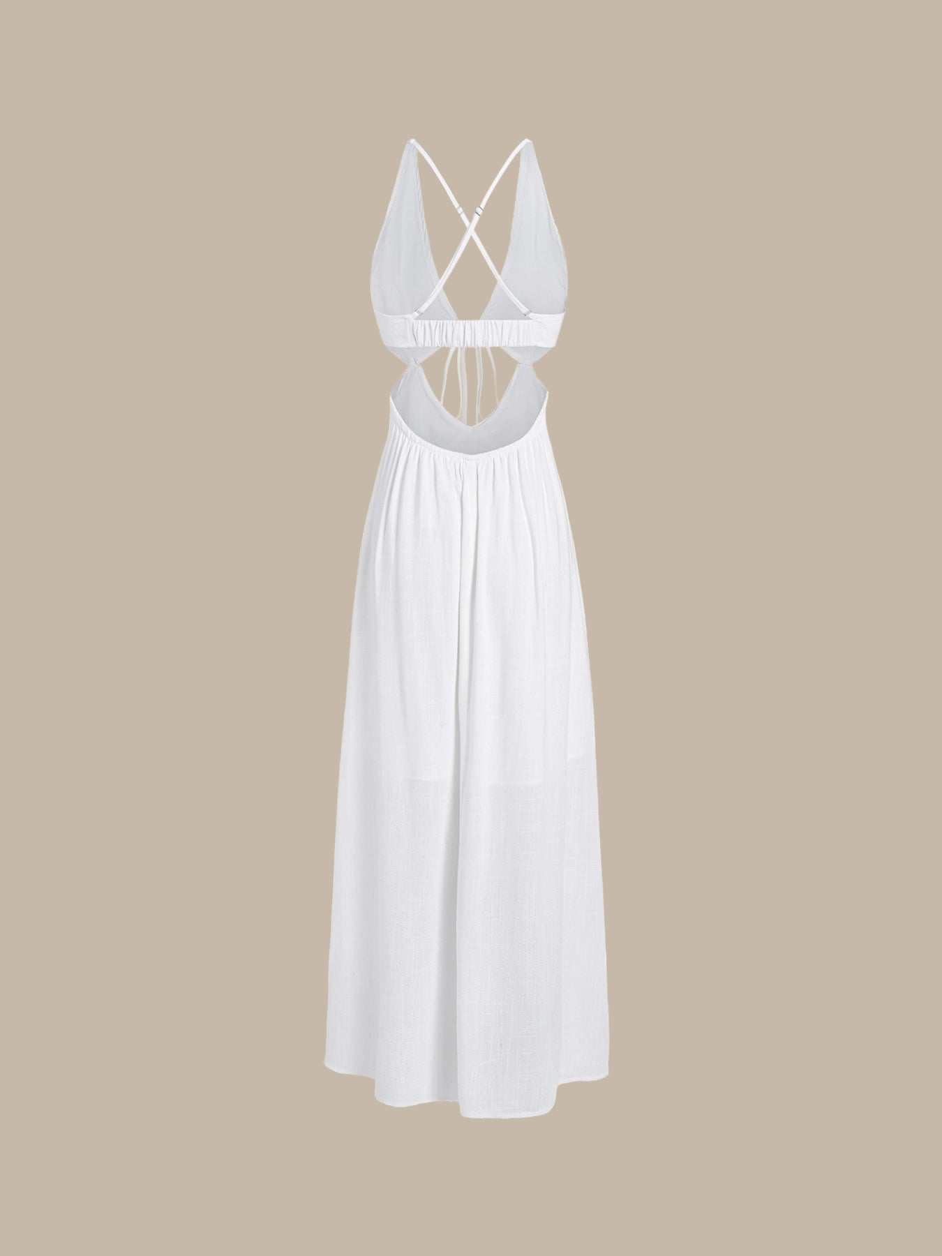 Womens Woven Linen Blended Cover ups Sustainable Beach Dress - BERLOOK