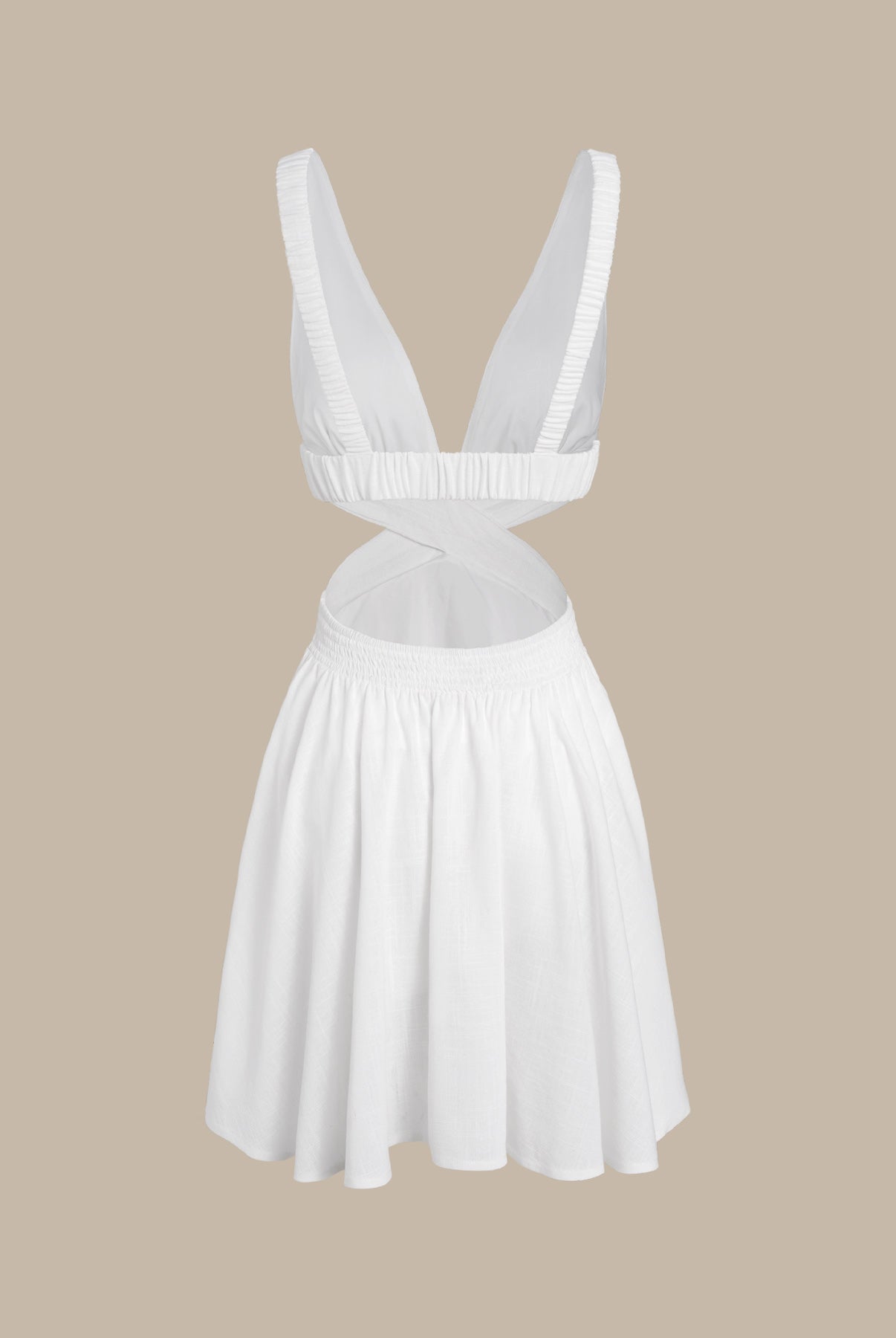 Womens Woven Linen Blended Cover ups Sustainable Beach Dress - BERLOOK
