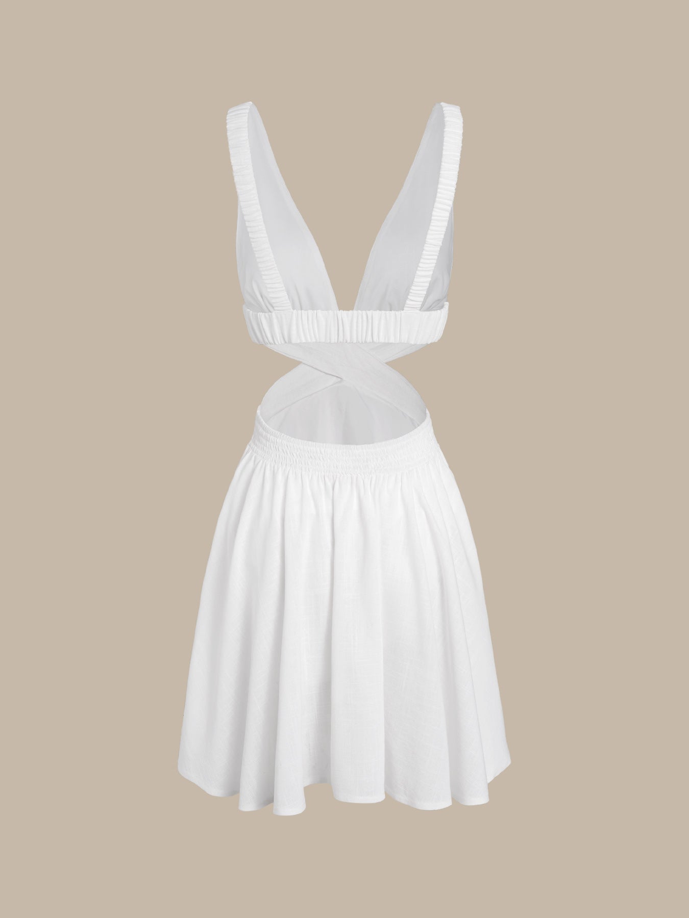 Womens Woven Linen Blended Cover ups Sustainable Beach Dress - BERLOOK