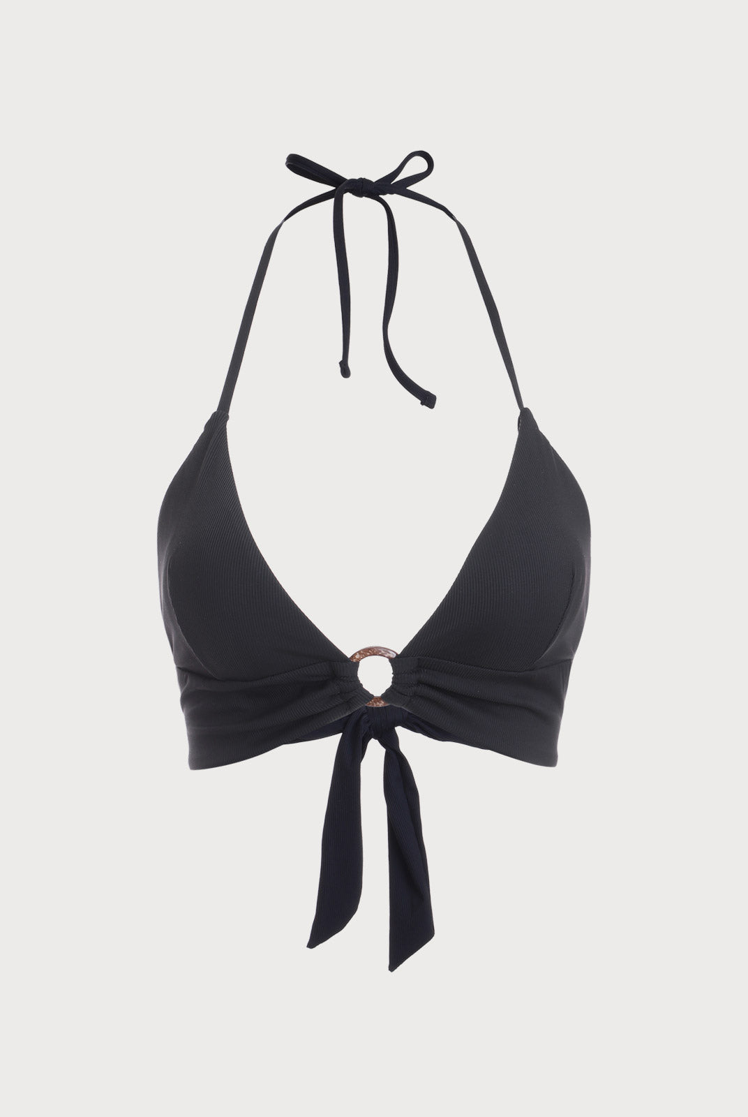 Black Back Tie Bikini Top Black Sustainable Bikinis - BERLOOK