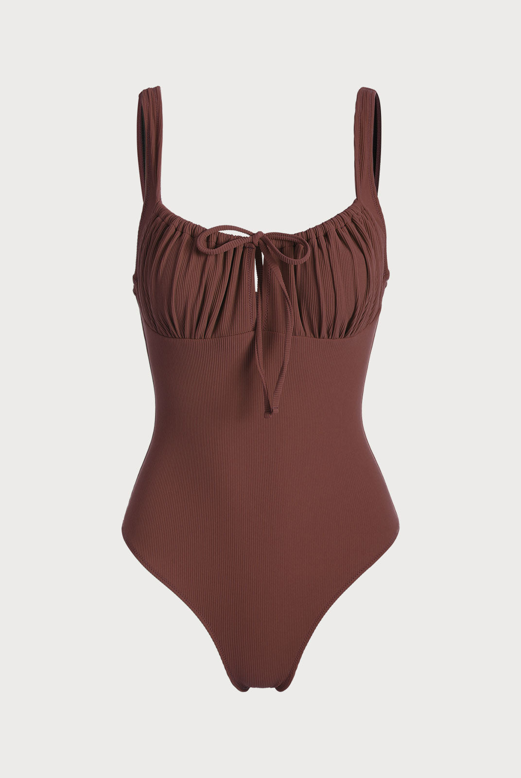 Cutout Tie One-Piece Swimsuit Coffee Sustainable One-Pieces - BERLOOK