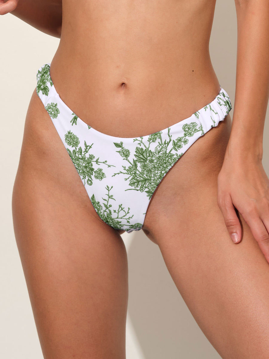 Floral High Waisted Bikini Bottom