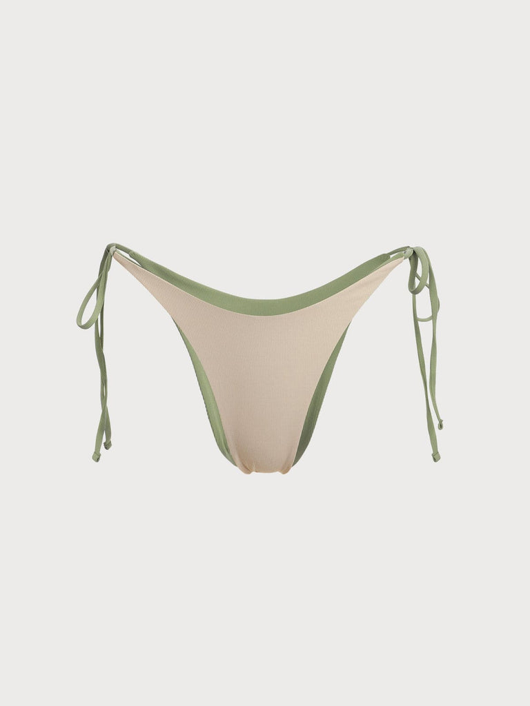 BERLOOK - Sustainable Bikini Bottoms _ Ribbed Tie Reversible Bikini Bottom