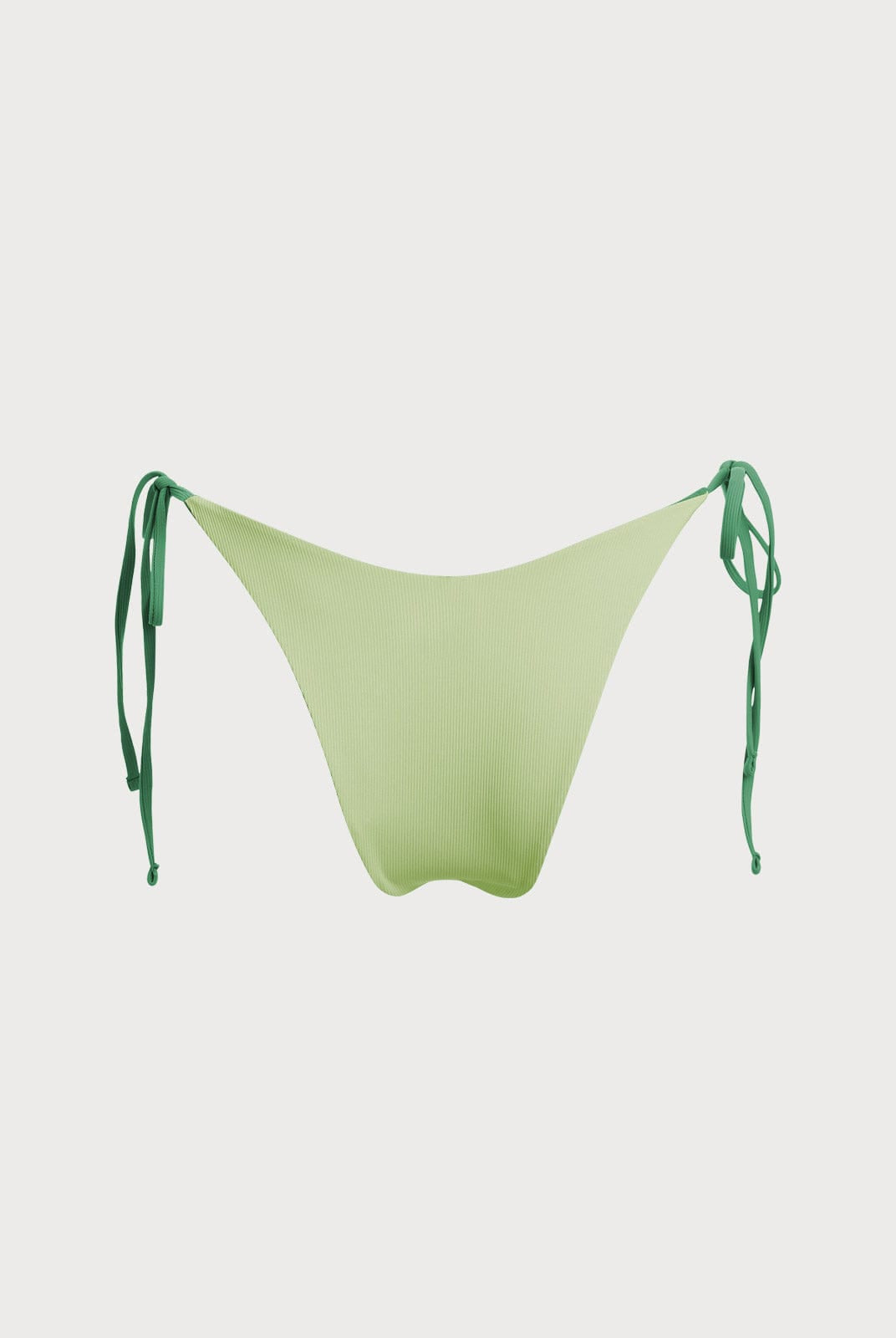 BERLOOK - Sustainable Bikini Bottoms _ Ribbed Tie Reversible Bikini Bottom-Green