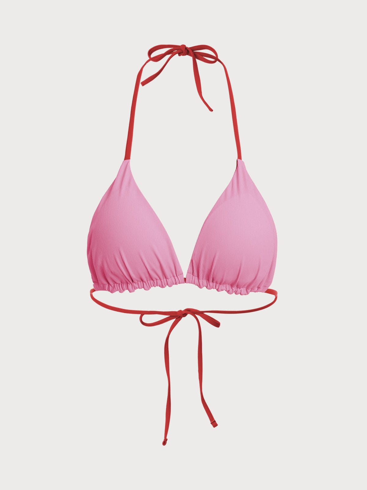 BERLOOK - Sustainable Bikini Tops _ Halter Reversible Bikini Top-Red