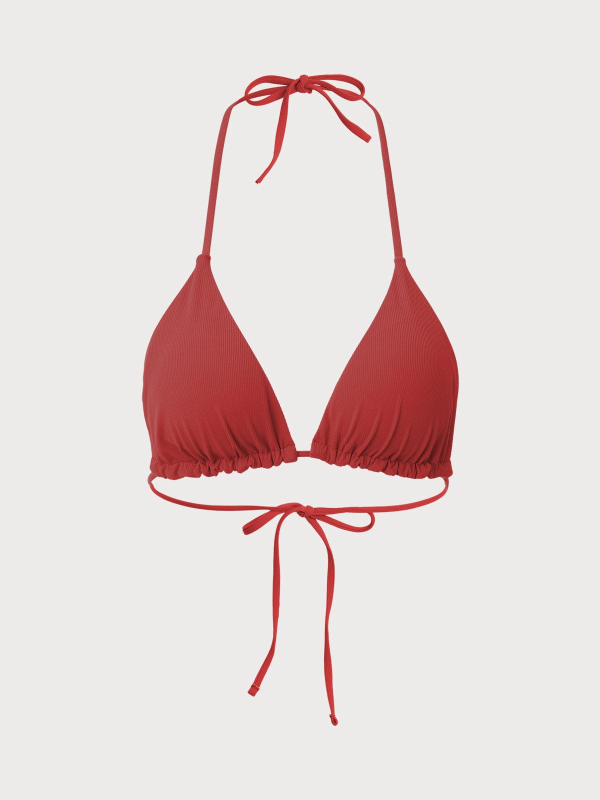 BERLOOK - Sustainable Bikini Tops _ Halter Reversible Bikini Top-Red