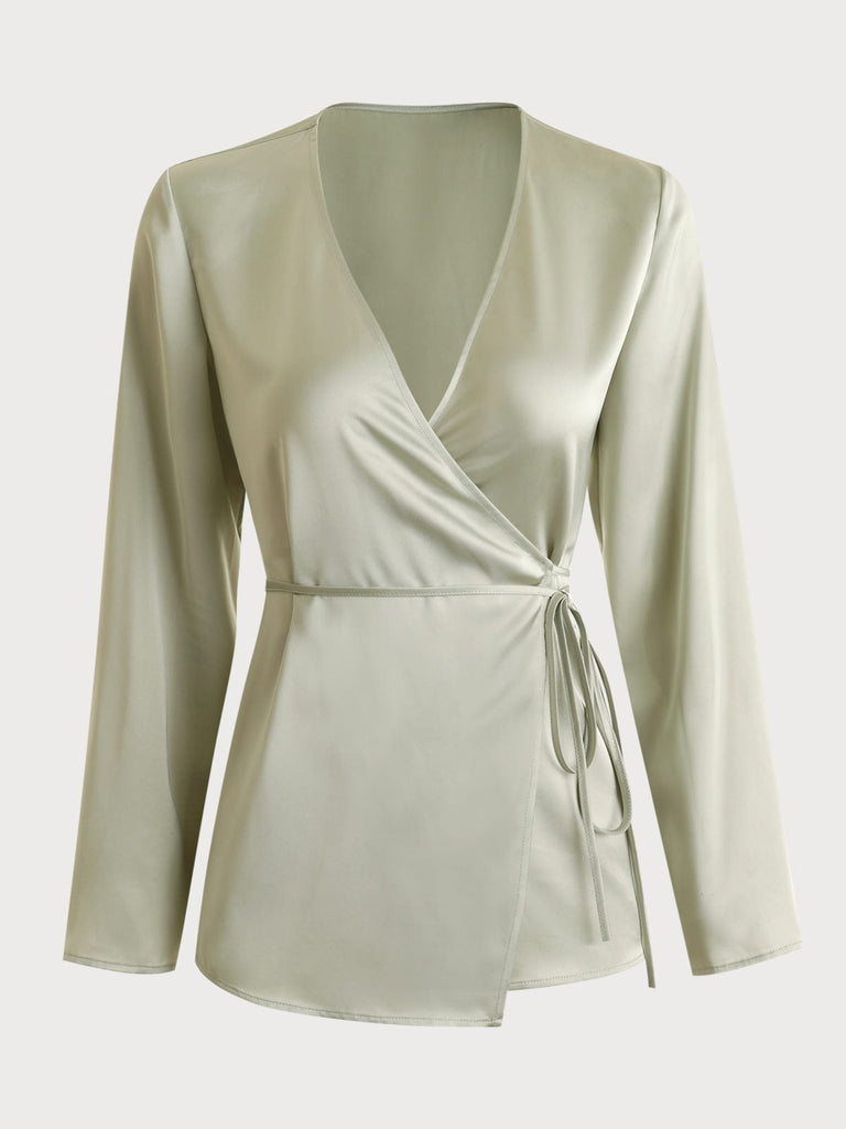 BERLOOK - Sustainable Blouses&Shirts _ Knotted Belt Solid Blouse