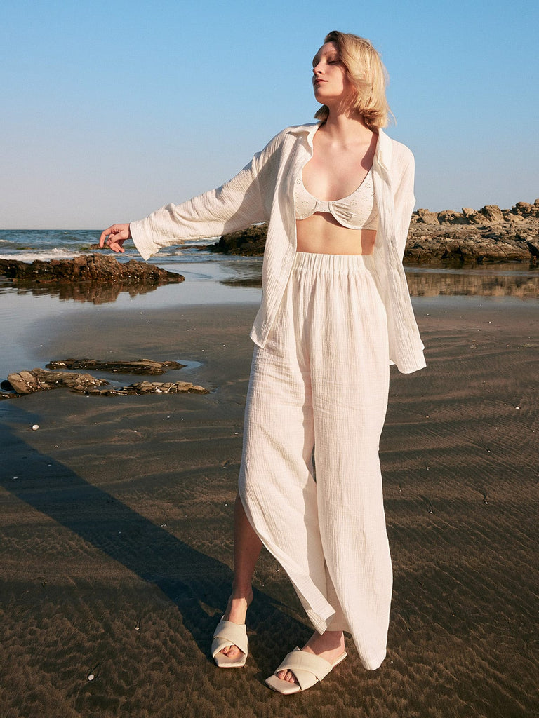 BERLOOK - Sustainable Cover-ups _ Side Split Organic Cotton Cover-Up Pants