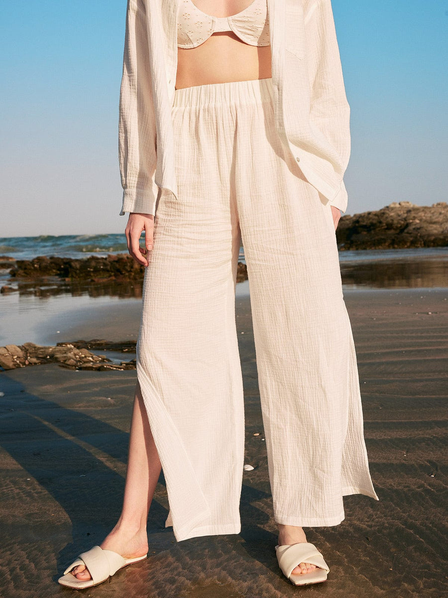 Side Split Cover-Up Pants & Reviews - White - Sustainable Cover-ups |  BERLOOK