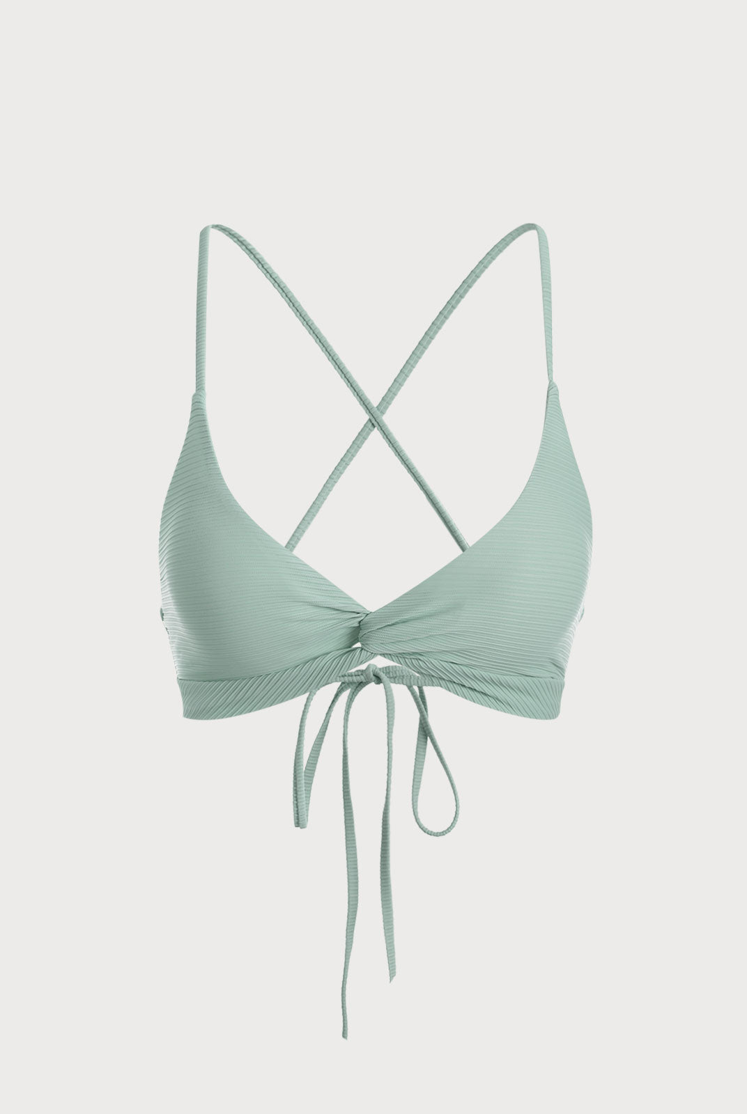 The Twist Backless Bikini Top Cyan Sustainable Bikinis - BERLOOK