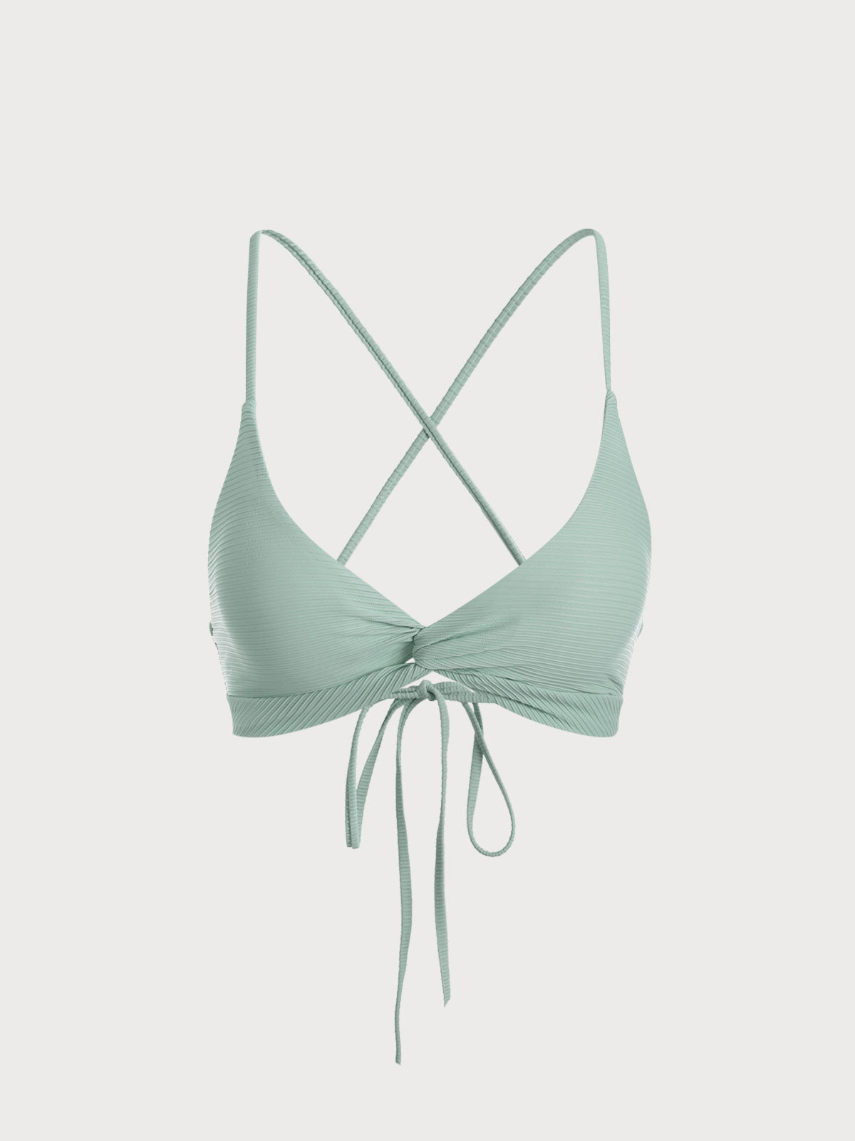 The Twist Backless Bikini Top Cyan Sustainable Bikinis - BERLOOK