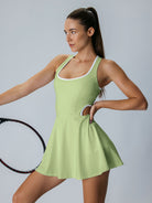 Light Green Cut-Out Dress - Yoga Dresses - BERLOOK