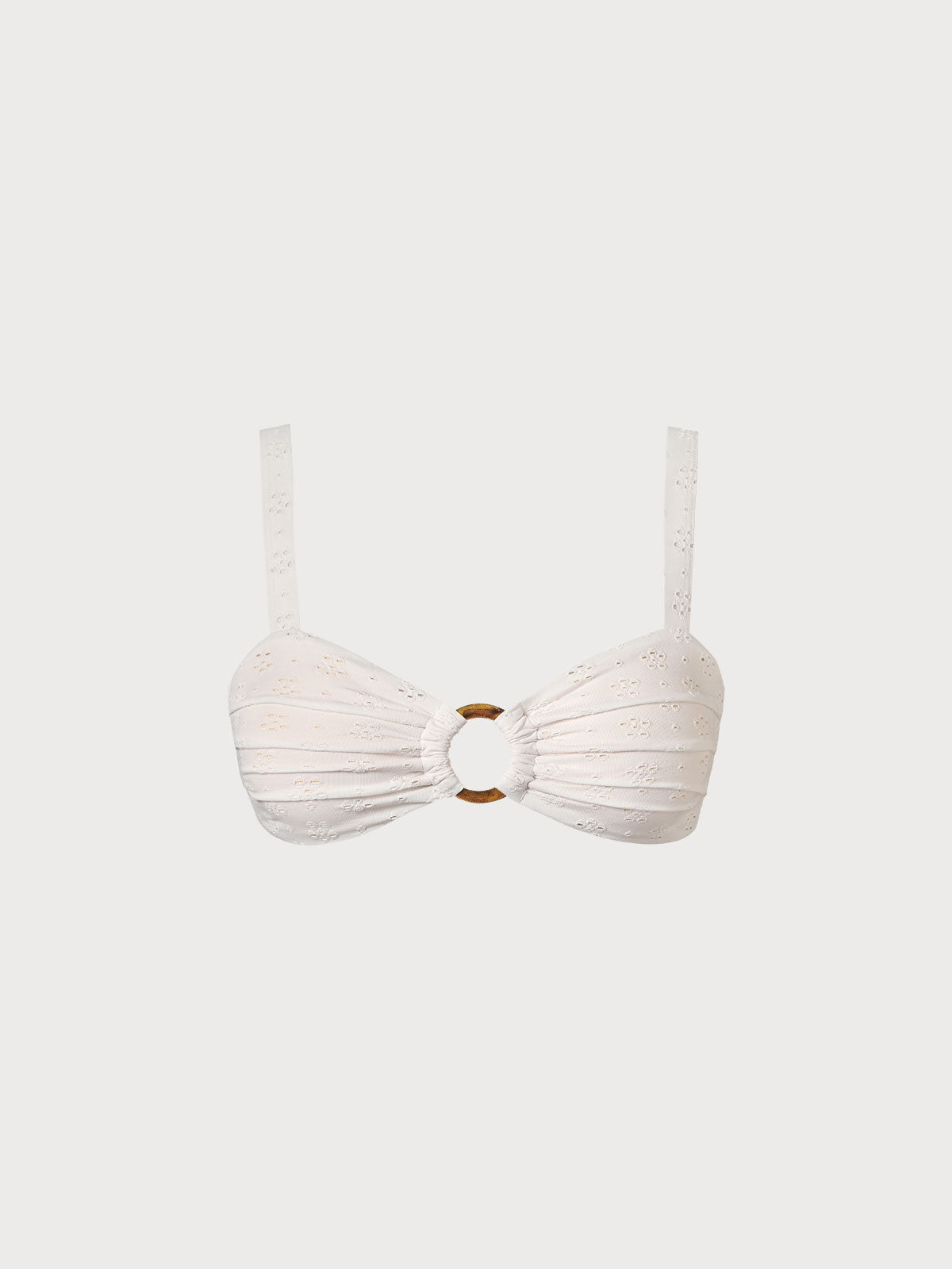Ruched Floral Cutout Bikini Top - Bikini Tops - BERLOOK