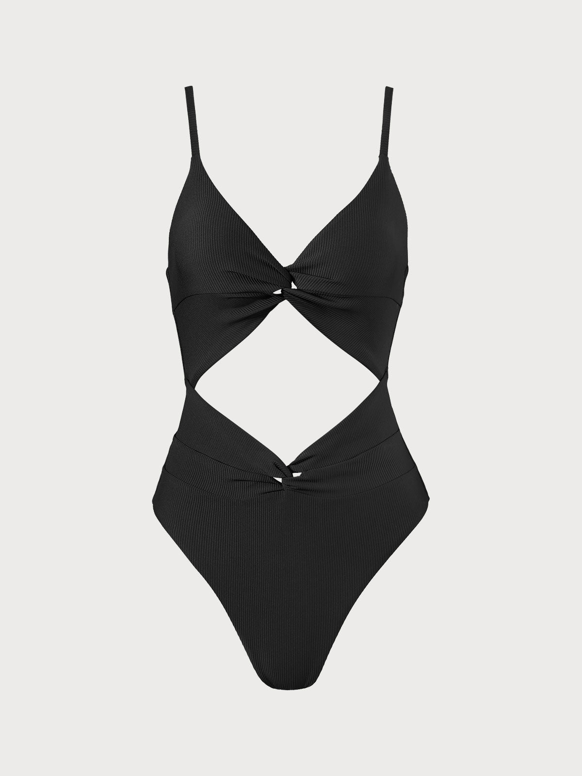 Black Cutout Twist OnePiece Swimsuit & Reviews Navy,Black Sustainable OnePieces BERLOOK