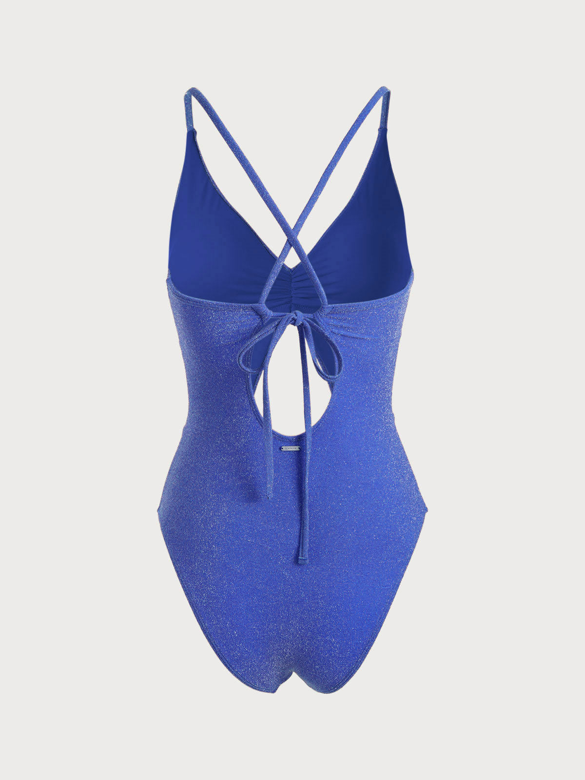 V Neck Lurex Cut Out One-Piece Swimsuit & Reviews - Navy - Sustainable ...