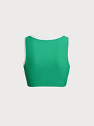 Green Contrast Crop Surf Top - Surfing tops - BERLOOK
