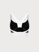 Black Contrast U Neck Sports Bra - Light Support - Yoga Sports Bras - BERLOOK