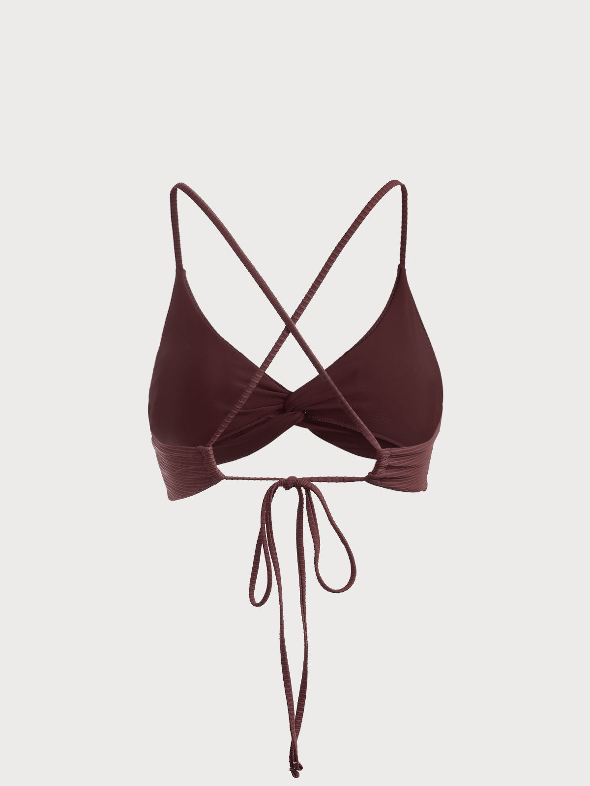 Coffee Twist Backless Bikini Top - Bikini Tops - BERLOOK
