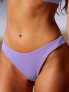 Light Purple Solid Low Waisted Bikini Bottom - Bikini Bottoms - BERLOOK