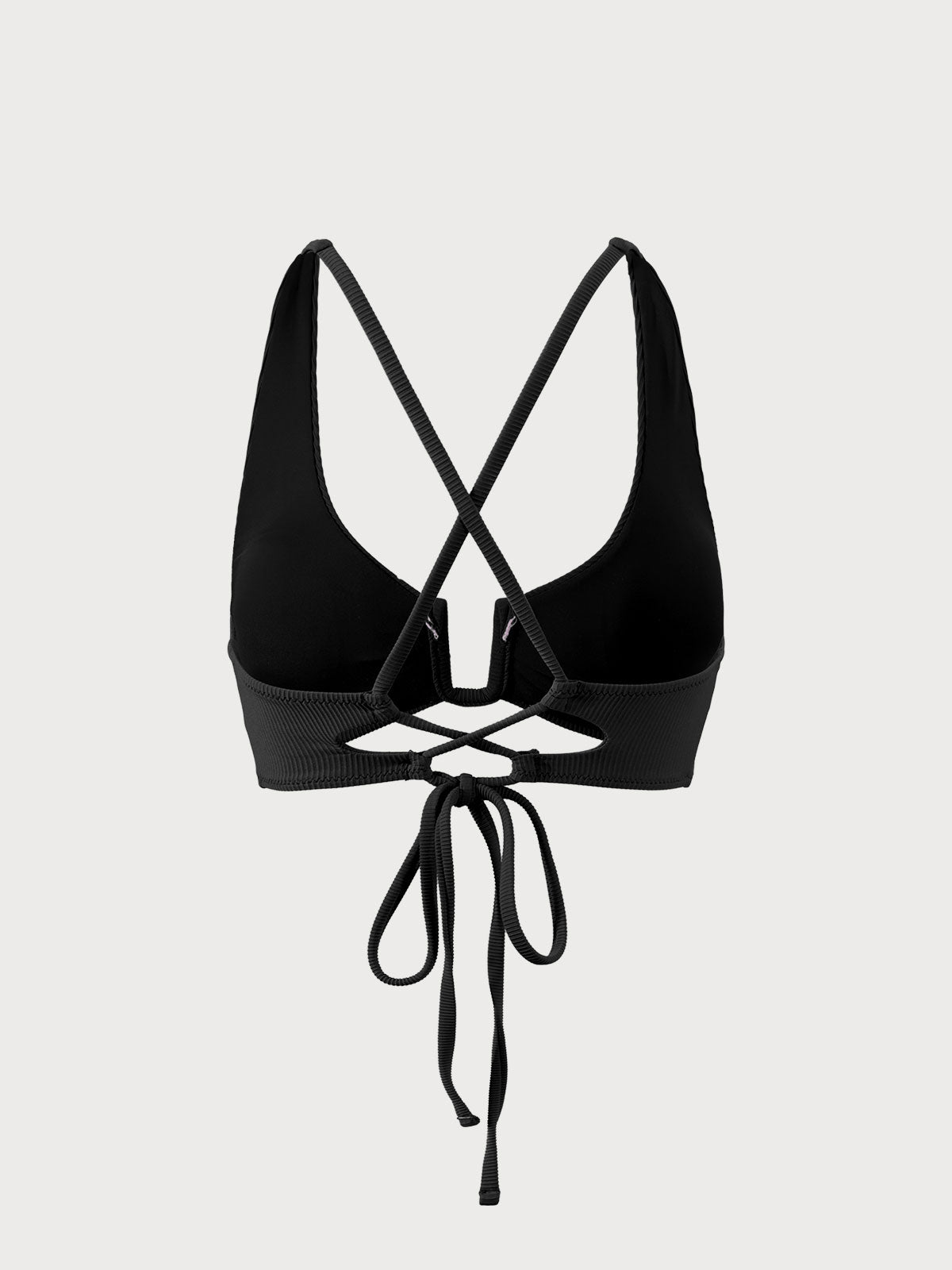 Black U-Ring Cross Back Bikini Top - Bikini Tops - BERLOOK