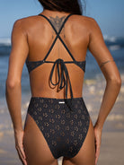 Black Floral Cutout One Piece Swimwear - One-Pieces - BERLOOK