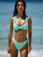 Cyan V-Cut Mesh Bikini Bottom - Bikini Bottoms - BERLOOK