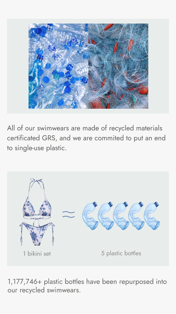 Swimwear made deals of recycled materials