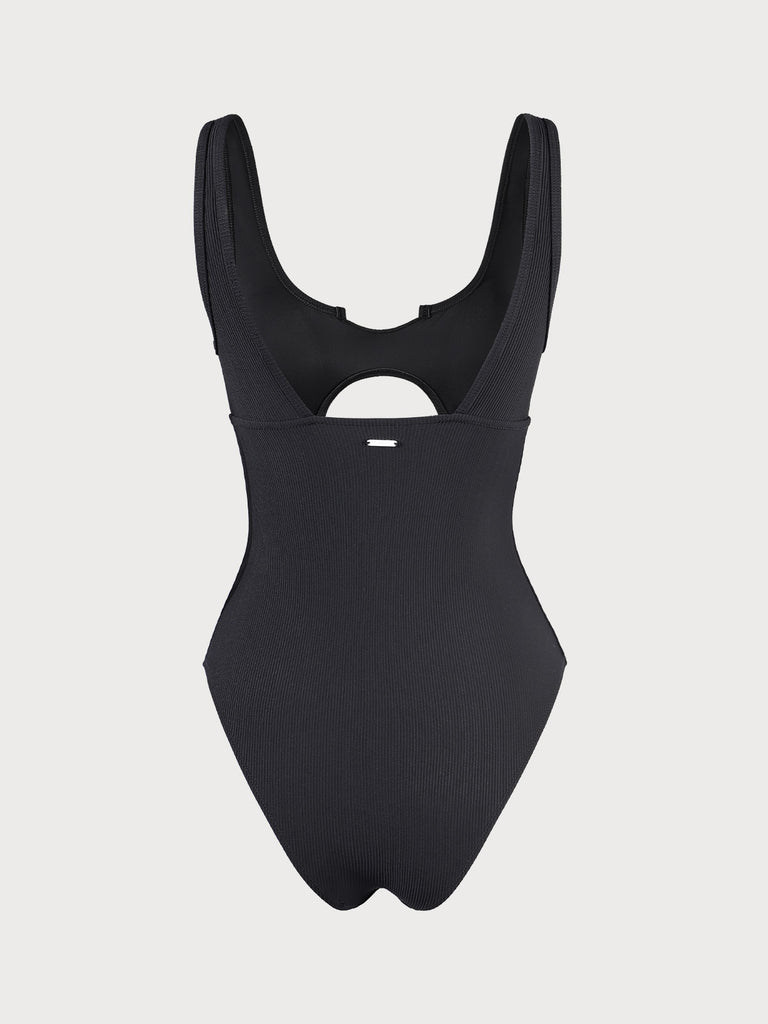 Black Cutout One-Piece Swimsuit Sustainable One-Pieces - BERLOOK