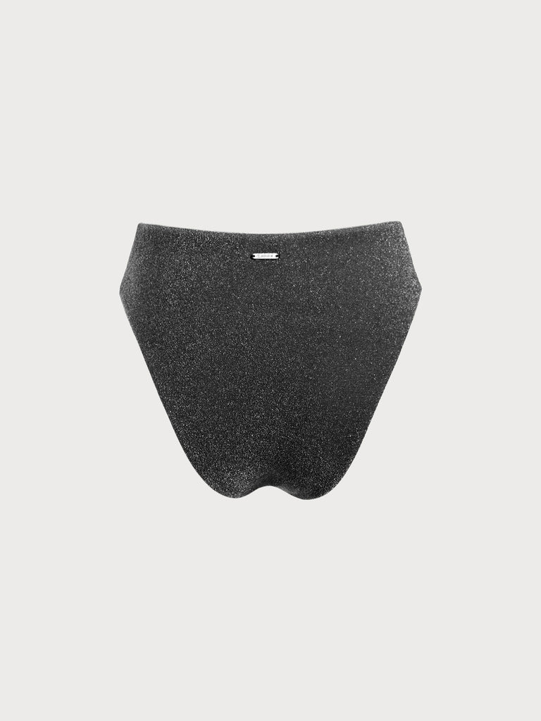 Black Lurex Bikini Bottom Sustainable Bikinis - BERLOOK