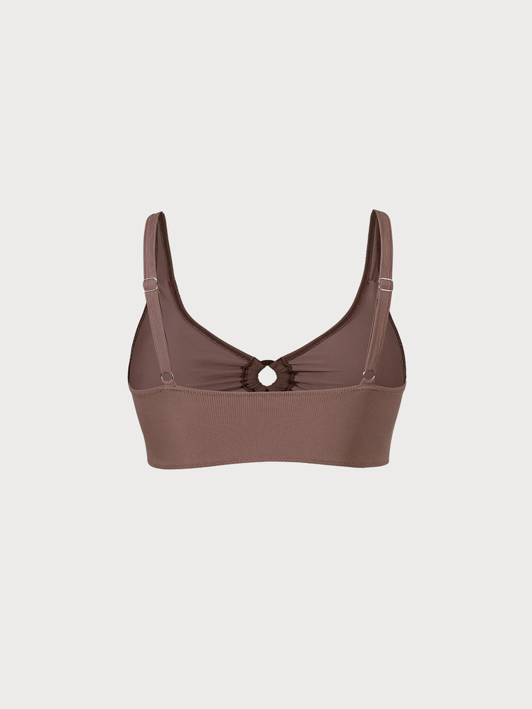 Caramel O-Ring Plus Size Tankini Top Sustainable Plus Size Tankinis - BERLOOK