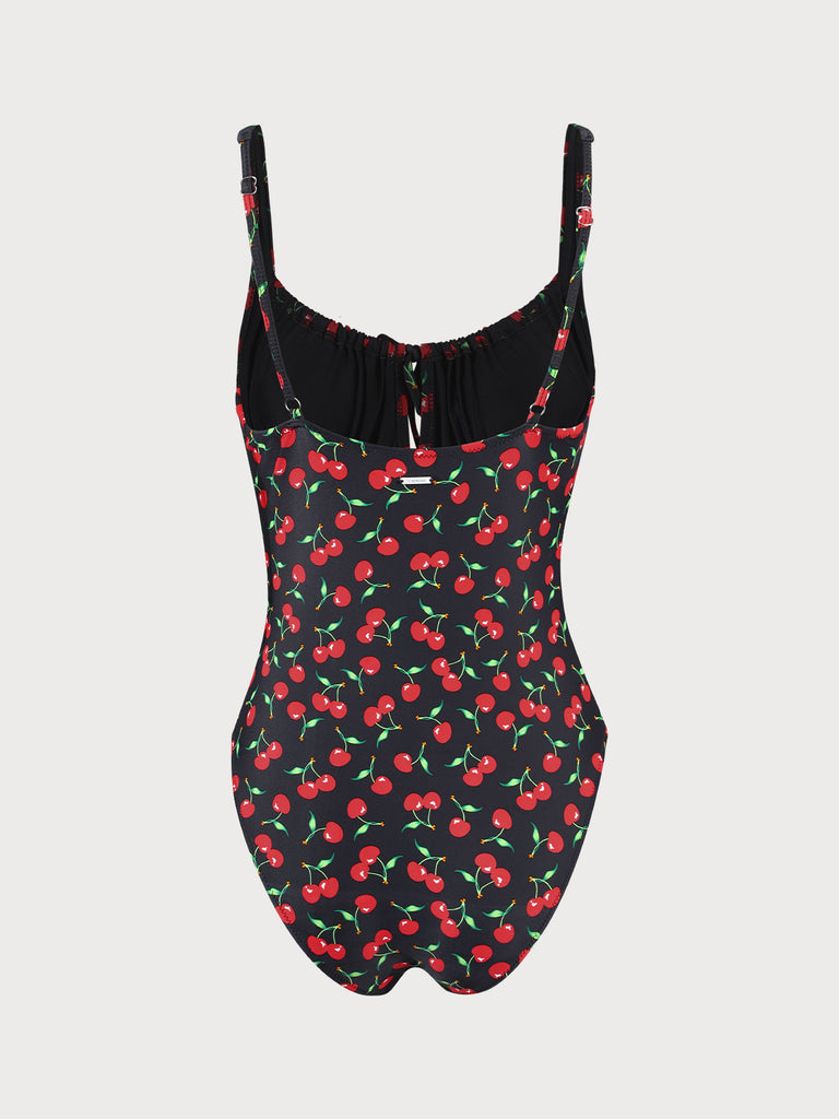 Cherry Cutout Tie One-Piece Swimsuit Sustainable One-Pieces - BERLOOK