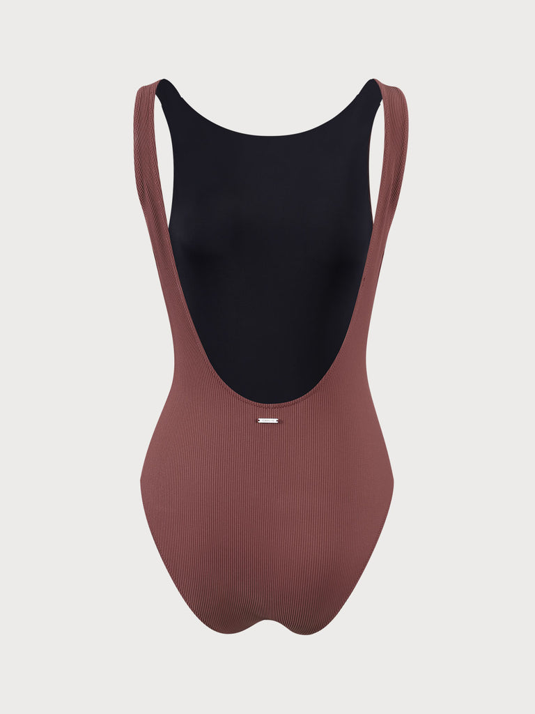 Coffee Boat Collar One-Piece Swimsuit Sustainable One-Pieces - BERLOOK