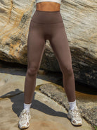 Coffee High Waisted Leggings 24” Sustainable Yoga Bottoms - BERLOOK