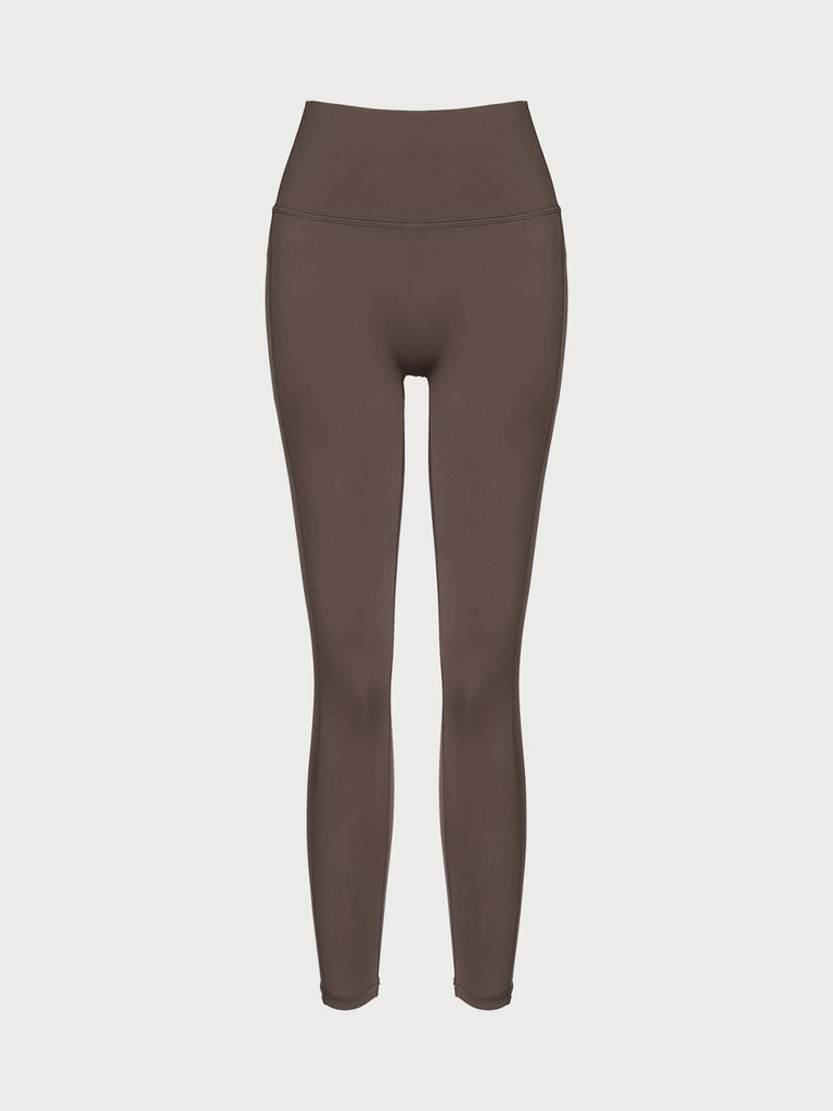 Coffee High Waisted Leggings 24” Sustainable Yoga Bottoms - BERLOOK