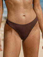 Coffee Ribbed Bikini Bottom Sustainable Bikinis - BERLOOK